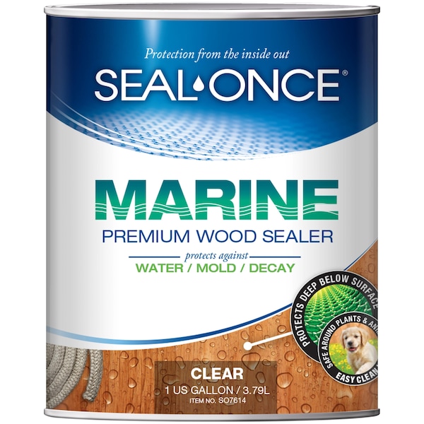 Seal-Once 1 GAL MARINE Premium Wood Sealer, Bronze Color SO7624